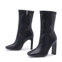White Women Ankle Boots High Quality PU Leather Ladies Square Heels Pumps Fashion Zipper Office Chelsea Autumn Shoes