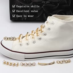 1 Pc Rhinestone Pearl Shoelace Decor Clips, Shiny Decorative Buckle Charms, DIY Shoe Accessories for Women Girls Sneakers