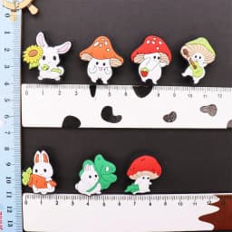 1Pcs Bright Mushroom Rabbit Animals PVC Shoe Charms DIY Wristbands Sandals Shoes Decorations Buckle Clog Party Gift