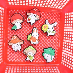 1Pcs Bright Mushroom Rabbit Animals PVC Shoe Charms DIY Wristbands Sandals Shoes Decorations Buckle Clog Party Gift