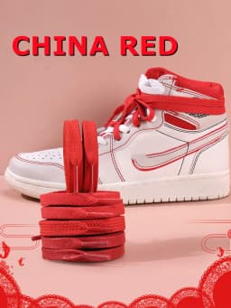 2026 New Fashion China Red Shoelace Flat Waxing Laces for Shoes Round Shoelaces for Sneakers AF1/AJ White Sport Shoe Lace 1 Pair