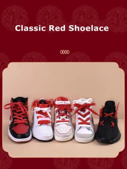 2026 New Fashion China Red Shoelace Flat Waxing Laces for Shoes Round Shoelaces for Sneakers AF1/AJ White Sport Shoe Lace 1 Pair