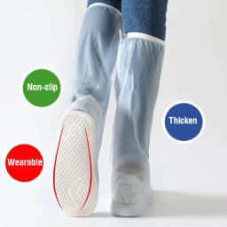 2023 New High Tube Waterproof Shoe Cover Long Length Slip-resistant Zipper Rain Boots Overshoes Waterproof Rainy Days Useful