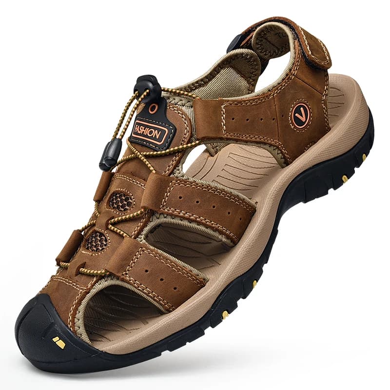 Summer Men Shoes Genuine Leather Men Sandals Outdoor Male Beach Slippers Man Sandals Plus Size 38-48