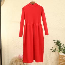 Casual Women's Dresses Ladies Knitted Long Sleeve Dress 2026 Winter Sweater Korean Fashion Clothes Clothing Robe Basic Elegant
