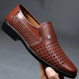 2025 Autumn New Soft-Soled Men's Sandals Leather Shoes Men's Business Hollowed-Out Dress Middle-Aged And Elderly Dad Shoes Men