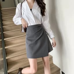 Lucyever Women Fashion Office Short Skirts 2025 Spring Summer Korean High Waist A-Line Skirt Woman Irregular Ruffles Mini Skirts