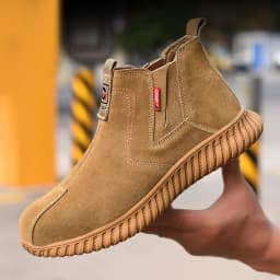 men fashion steel toe covers safety boots brand designer cow suede leather working shoes worker safe chelsea boot security botas