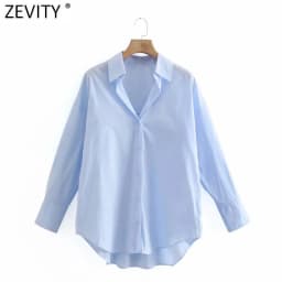 Zevity New Women Simply Candy Color Casual Slim Poplin Shirts Office Ladies Long Sleeve Blouse Roupas Chic Chemise Tops LS9405