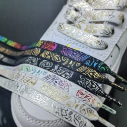 Gilding Flat Shoe Laces Cashew Flower Shoelaces for Sneakers Hand-painted Sports Casual Basketball Tennis Shoelace Shoestrings