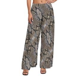 Snakeskin Print Straight Pants Animal Skin Sexy Wide Pants Ladies Oversized Beach Printed Trousers