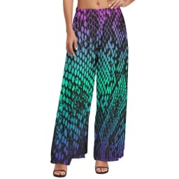Snakeskin Print Straight Pants Animal Skin Sexy Wide Pants Ladies Oversized Beach Printed Trousers