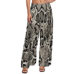 Snakeskin Print Straight Pants Animal Skin Sexy Wide Pants Ladies Oversized Beach Printed Trousers