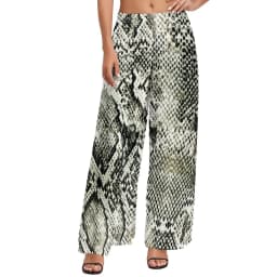 Snakeskin Print Straight Pants Animal Skin Sexy Wide Pants Ladies Oversized Beach Printed Trousers