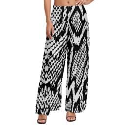 Snakeskin Print Straight Pants Animal Skin Sexy Wide Pants Ladies Oversized Beach Printed Trousers