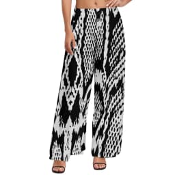 Snakeskin Print Straight Pants Animal Skin Sexy Wide Pants Ladies Oversized Beach Printed Trousers