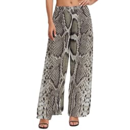 Snakeskin Print Straight Pants Animal Skin Sexy Wide Pants Ladies Oversized Beach Printed Trousers