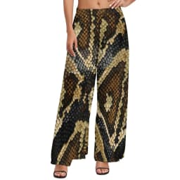 Snakeskin Print Straight Pants Animal Skin Sexy Wide Pants Ladies Oversized Beach Printed Trousers