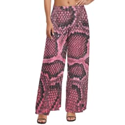 Snakeskin Print Straight Pants Animal Skin Sexy Wide Pants Ladies Oversized Beach Printed Trousers