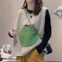 Knit Vests Woman Winter 2025 Aesthetic Sleeveless Sweater Vest Long Gillet Cute Gilets for Women Kawaii Waistcoat with Headings