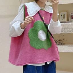 Knit Vests Woman Winter 2025 Aesthetic Sleeveless Sweater Vest Long Gillet Cute Gilets for Women Kawaii Waistcoat with Headings