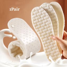 2023 New Wool Latex Insoles for Shoes Winter Warm Plush Snow Boots Shoe Sole Shoe Inserts Sports Insole for Feet Heating Pads