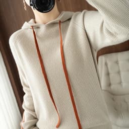 Thickened hooded 100% pure woolen sweater casual Korean hoodie women's autumn and winter new Korean casual knitting sweater