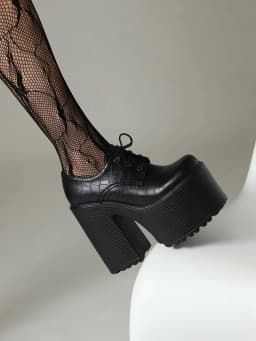 Wine Red Stone Pattern Ultra-High Platform Heightening Shoes Hollowed Out Ultra-High Thick Heel Lace Ups For New Women In Spring