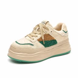 BeauToday Casual Sneakers Women Suede Leather Patchwork Cross Tied  Thick Sole Winter Warm Lady Vulcanize Shoes Handmade 29197