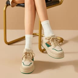 BeauToday Casual Sneakers Women Suede Leather Patchwork Cross Tied  Thick Sole Winter Warm Lady Vulcanize Shoes Handmade 29197