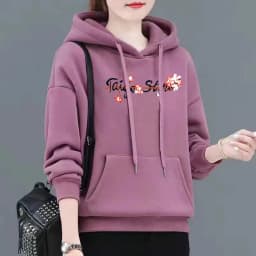 UHYTGF M-4XL Hoodie Women's Fashion Print Pullover Hooded Winter Sweatshirts Jacket Female Korean Loose Casual Ladies Coat 2322