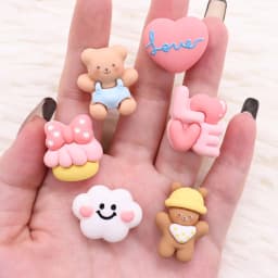 1Pcs Resin Cute Bear Cloud Shoe Charms Accessories Boys Girls Love Sandals Shoes Buckle Decoration For DIY Party Gift
