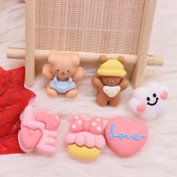1Pcs Resin Cute Bear Cloud Shoe Charms Accessories Boys Girls Love Sandals Shoes Buckle Decoration For DIY Party Gift