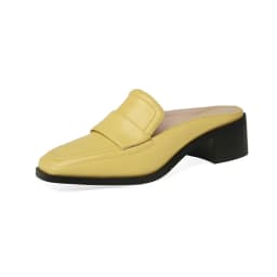 MKKHOU Fashion Sandals Women New High Quality Genuine Soft Leather Square Toe Open Heel Muller Shoes Outside Casual Slippers