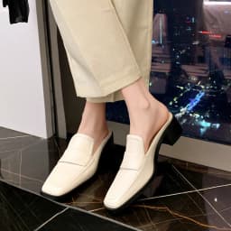 MKKHOU Fashion Sandals Women New High Quality Genuine Soft Leather Square Toe Open Heel Muller Shoes Outside Casual Slippers