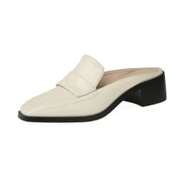 MKKHOU Fashion Sandals Women New High Quality Genuine Soft Leather Square Toe Open Heel Muller Shoes Outside Casual Slippers