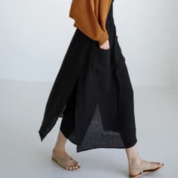 Vintage Women's Summer Pants 100% Linen Wide Leg Pant Skirt Pocket Elastic High Waist Loose Casual Loose Trousers Female Bottom