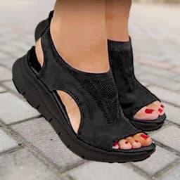 Summer Washable Slingback Orthopedic Slide Sport Sandals Super Comfy Sports Knit Sandals Mesh Soft Sole Fashion Women's Shoes