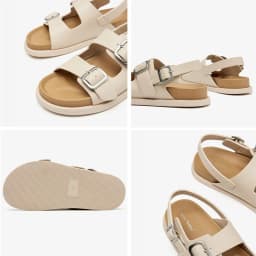BEAUTODAY Sandals Women Leather Double Buckle Strap 2023 Fashion Solid Color Flats Leisure Beach Ladies Shoes Handmade A34548