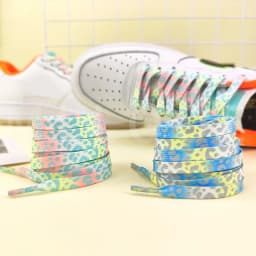 1Pair Flat Shoelaces for Sneakers Color Leopard Print Tie-dye Gradient Shoelace Rope Men Women for Canvas Shoe Laces Shoestrings