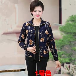 UHYTGF Women Coat Fashion Printing Casual Mother Spring Autumn Jacket Long-Sleeved Short Tops Female Thin Big Size Outwear 2174
