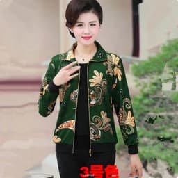 UHYTGF Women Coat Fashion Printing Casual Mother Spring Autumn Jacket Long-Sleeved Short Tops Female Thin Big Size Outwear 2174