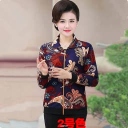 UHYTGF Women Coat Fashion Printing Casual Mother Spring Autumn Jacket Long-Sleeved Short Tops Female Thin Big Size Outwear 2174