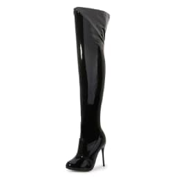 Crossdresser Autumn Women's High Boots 10cm Thin Heels Zipper Pumps Over The Knee Motorcycle Botte Femme Female Botas Ee Mujer