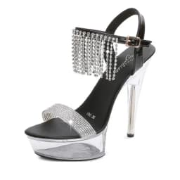 2024 New Transparent Fairy Wedding Crystal Shoes Women Sandals Steel Tube Dancing Striptease Female Stilettos Model High Heels