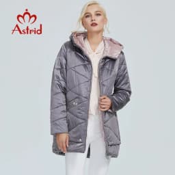 2022 Astrid winter jacket women Plus Size ontrast color Waterproof fabric with cap thick cotton clothing warm women parka M-2090