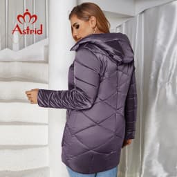 2022 Astrid winter jacket women Plus Size ontrast color Waterproof fabric with cap thick cotton clothing warm women parka M-2090