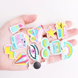 1Pcs Roller Skating Summer Style Camera PVC Garden Shoe Charms Decorations DIY Backpack Wristbands Kids Party Gift