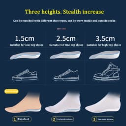 New Increase Height Insoles Light Weight Soft Elastic Arch Support Breathable Eva for Men Women Shoes Pads Heighten Lift Inserts
