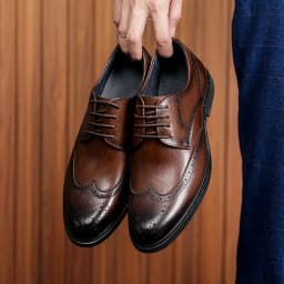 ZFTL Men's Dress Shoes Brogue Engraved Business Formal Wedding Shoes Man Oxford shoes Bullock Men's New Spring first lay leather